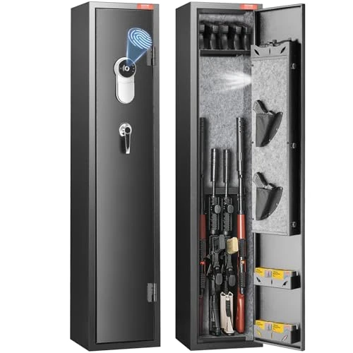 Oferta limitada: VEVOR Armario para Armas con Cerradura de Huella Dactilar Caja Fuerte para Rifles de Acceso Rápido con Estante Extraíble, Estante para Pistolas para Armas Largas y Pistolas en Casa, 28 x 30 x 138 cm de 209.99 € a 209.99 € (ahorro 0.00%)