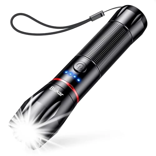 Oferta limitada: Blukar Linterna LED Recargable, Super Brillante Linternas de Aluminio con 5 Modos de Luz, 2000L Flashlight de Mano Impermeable Enfoque Ajustable para Camping, Senderismo, Emergencia, DIY de 10.99 EUR a 10.99 EUR (ahorro 0%)