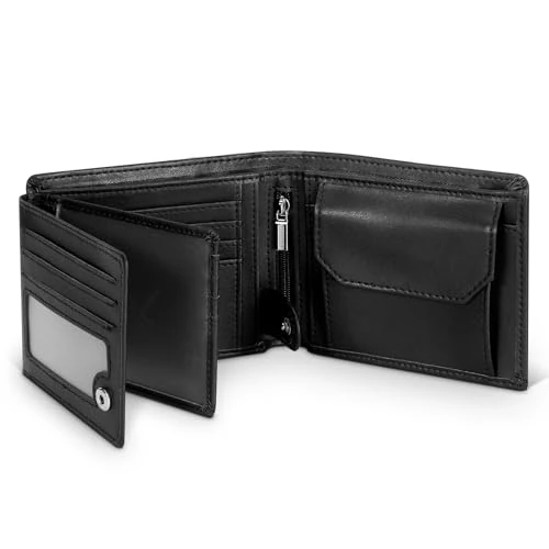 Oferta limitada: TEEHON Cartera para Hombre Slim Microfibra con Bloqueo RFID, Cartera Hombre Ranuras para 13 Tarjetas de Crédito, Ventana para ID y Foto, Bolsillo para Monedas, Compartimentos para Billetes - Negro de 16.99 EUR a 16.99 EUR (ahorro 0%)