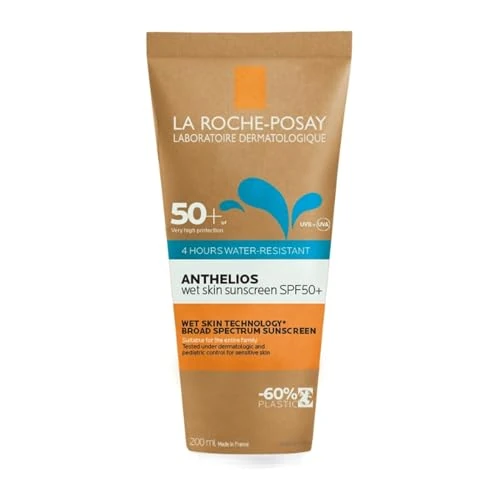 Offerta a tempo: La Roche-Posay Anthelios Dermo-Pediatrics Wet Skin Gel, Crema Solare con SPF 50+, Per Pelli Sensibili dei Bambini, Protezione da Raggi UVA e UVB, Con Glicerina e Acqua Termale, 200 ml - 0.00% da 16.34 € a 16.34 €