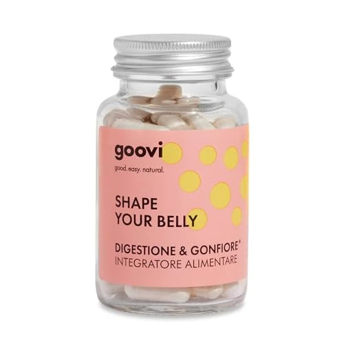 Offerta a tempo: Goovi, Shape your Belly, Integratore Alimentare Digestione e Gonfiore, Utile per Favorire la Digestione e Alleviare la Sensazione di Gonfiore, Pancia Piatta, Confezione da 60 Capsule - 0.00% da 18.73 € a 18.73 €