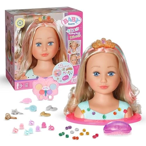 Offerta a tempo: BABY born Testa Principessa - Con lunghi capelli biondi, trucco, spazzola e accessori - Trucco adatto anche alla pelle dei bambini - Dai 3 anni - 10% da 33.59 € a 30.39 €