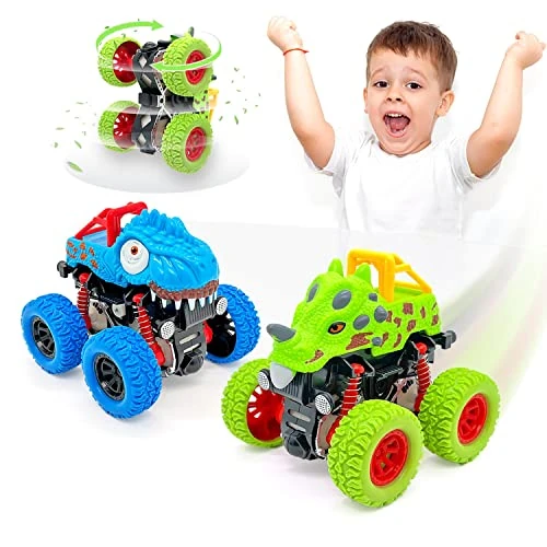 Offre limitée : Voiture Jouet Enfant 2 Ans Garcon, Lot de 2 Monster Truck Dinosaure de 15.81 € à 12.26 € (22% de remise)