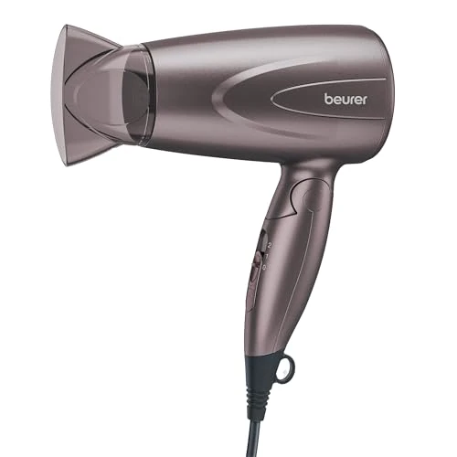 Offre limitee: Beurer HC 17 Sèche-cheveux, sèche-cheveux compact avec fonction pliable, deux niveaux de chauffage et de soufflerie, 1300 watts, pliable pour les voyages, Satin gris de 21.99 EUR a 17.99 EUR (economie 18%)