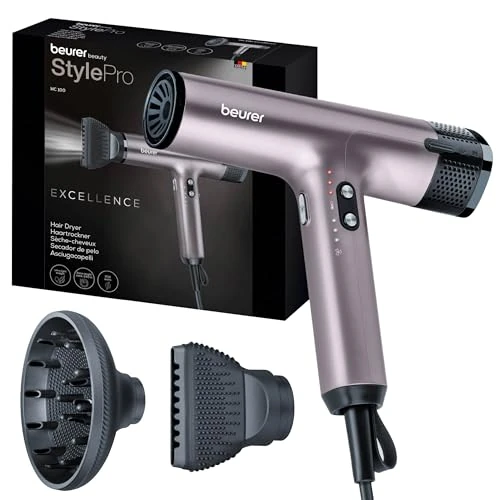 Limited-time offer: Beurer HC 100 Hair Dryer Excellence, Hair Dryer with Digital Motor, Extremely Powerful and Ultra Light Weight, 4 Temperature & Blow Settings for Fast and Gentle Drying, Styling Nozzle & Diffuser from 51.24 £ to 51.24 £ (save 0.0%)
