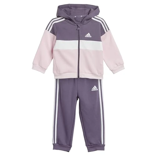 adidas Unisex Baby Tiberio 3-Stripes Colorblock Fleece Tracksuit, 9-12 months