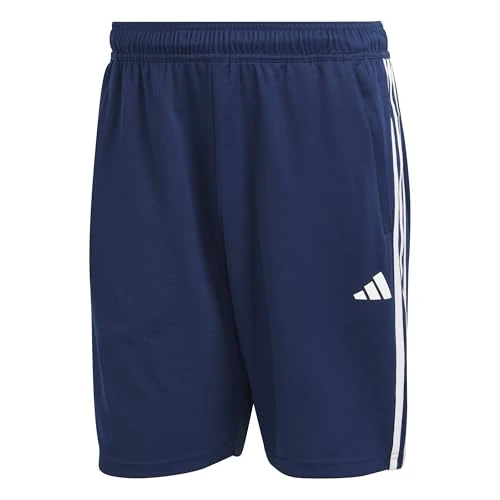 adidas Men's Train Essentials Piqué 3-Stripes Training Shorts, Dark Blue/White, 4XL