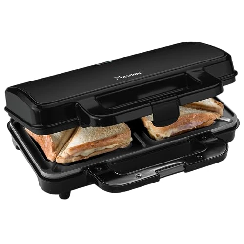 Oferta limitada: Bestron XL Sandwichera, Sandwichera tostadora con recubrimiento antiadherente para 2 sandwiches, incl. control automático de temperatura e indicador de listo, 900 vatios, color: Negro mate de 25.99 EUR a 20.79 EUR (ahorro 20%)