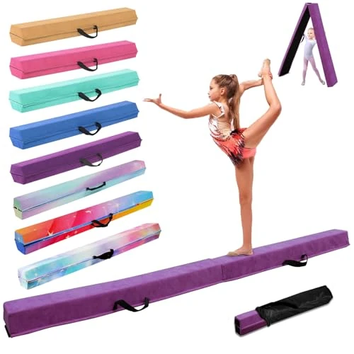 SportBob Balance Beam for Home, 300 cm Beam Gymnastics Foldable Portable for Children Adults Gymnastics Beam Balance Beam with Non-Slip Rubber Base for Professional Gymnastics or Beginners