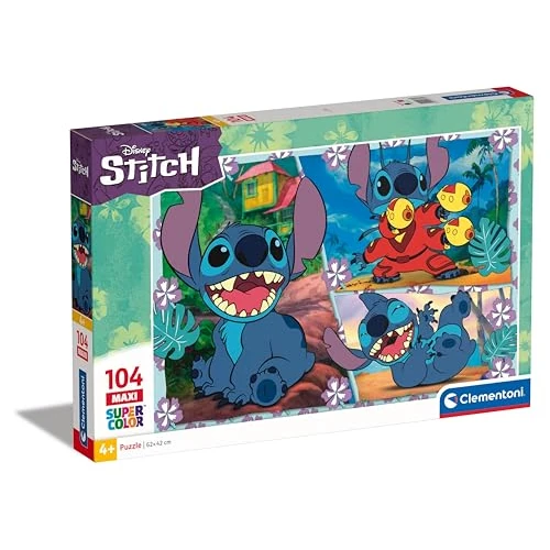 Begrenztes Angebot: Disney Stitch Puzzle mit 104 Maxi-Teilen für Kinder ab 4 Jahren, buntes Kinderpuzzle mit besonderer Leuchtkraft, 23776 von Clementoni von 10.56 EUR auf 10.56 EUR (Rabatt 0%)