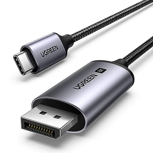 UGREEN Kabel USB C do DisplayPort 1.4 8K 60 Hz 30 Hz 4K 240 Hz 144 Hz HDR VRR Thunderbolt 4 3 DP1.4 Kabel kompatybilny z iPhone 15 MacBook Pro Air M1 M2 iPad Pro Air 5 Surface Pro 8 Galaxy S23 (2M)