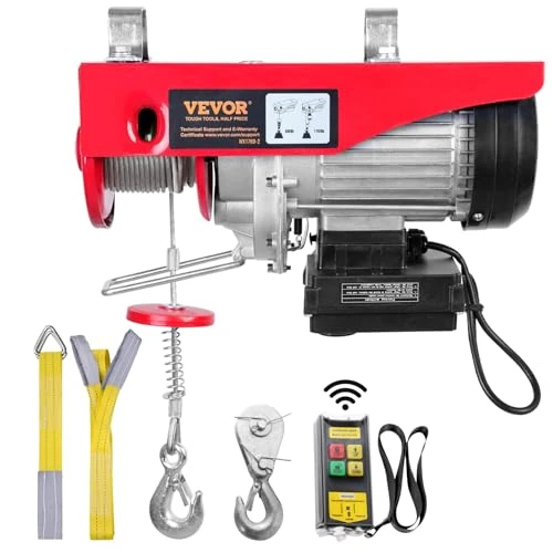 Oferta limitada: VEVOR Polipasto Eléctrico de Cable Capacidad de 800kg Polipasto 1450 W con Mando a Distancia Inalámbrico 10 m/min Altura de Elevación 12m Cable Único Motor para Garajes Almacenes Plantas de 148.99 EUR a 125.99 EUR (ahorro 15%)