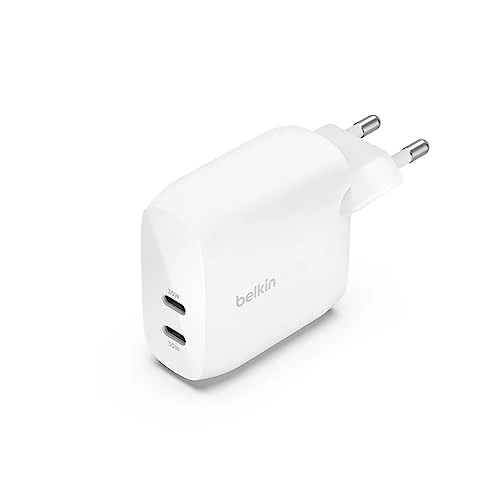 Limitiertes Angebot: Belkin BoostCharge USB-C PD-Ladegerät mit 2 Anschlüssen und PPS, 60 W für Apple iPhone 16/15, iPad, Samsung Galaxy, Google Pixel, kompatibel mit USB-C/Lightning-Kabel und USB-C/USB-C-Kabel – Weiß von 39.99 EUR auf 17.98 EUR (Spare 55%)