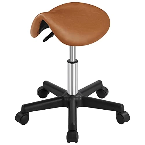 Offerta a tempo: Yaheetech Sgabello a Sella con Ruote Regolabile in Altezza Sedia Estetista Trucco — 5% da 39,99 € a 37,99 €