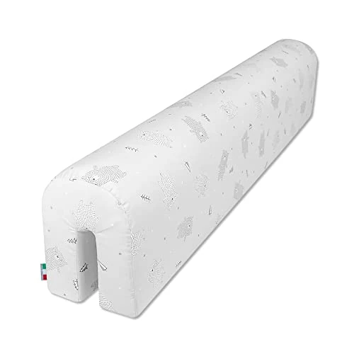 Babysanity Baby-Bettumrandung, Kissenverkleinerer, Schutz für Kinderbett (90 cm, Grauer Bär) Grau 90 cm