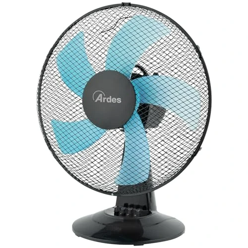 Ardes - AR5ST40N STEELO 40N Ventilador de mesa de 5 polos - Ventilador de mesa oscilante de 40 cm con inclinación ajustable silencioso de 3 velocidades