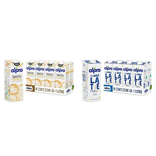 ALPRO BARISTA PROFESSIONAL, Bevanda all'AVENA, 8 confezioni x 1 Litro & QUESTO NON È LATTE - Bevanda all' AVENA, 100% Vegetale, Gusto Latte (8 x 1 Litro)