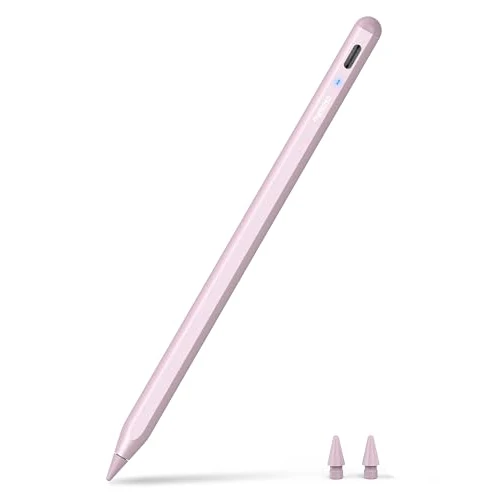 Metapen Penna A8 Compatibile con Apple iPad 2018-2026,Ricarica Rapida,Sensibile all'Inclinazione & Rifiuto del Palmo,Stylus Pen per ipad 11 A16/10/9/8/7,Pro 11/12.9,Air 3/4/5/M2/M3/M4,Mini 5/6 (Rosa)