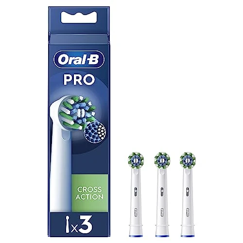 Offerta a tempo: Oral-B Cross Action Testine Spazzolino Elettrico, Confezione da 3 Testine di Ricambio Bianche, Setole Angolate che si Adattano a ogni Dente per una Pulizia Profonda - 23% da 18.99 € a 14.63 €