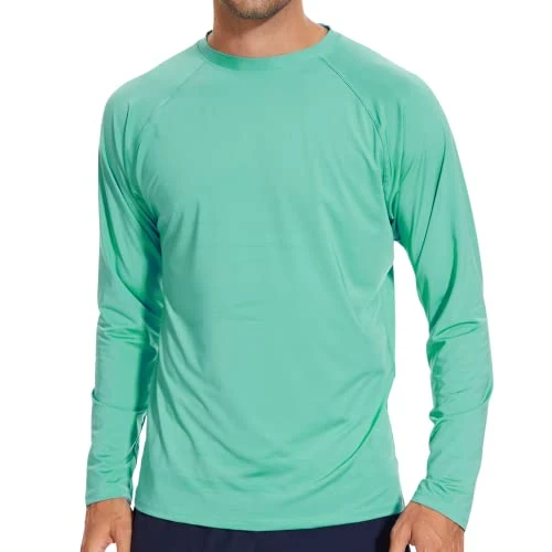 Limited-time offer: Arcweg Rashguard Men Long Sleeves Diving UV Protection UPF 50+ Elastic Rash Vest Loose Fit Top Swimming Quick Drying Surfing Pool T-Shirt Sports Top Rash Green M(UK) from 20.99 £ to 18.99 £ (save 10%)