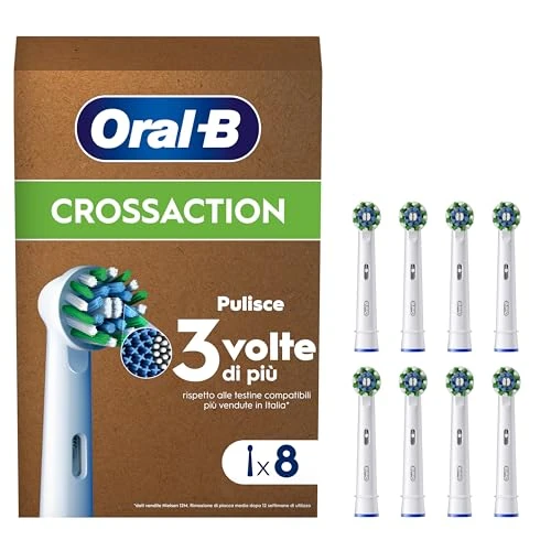 Offerta a tempo: Oral-B Cross Action Testine Spazzolino Elettrico, Confezione da 8 Testine di Ricambio — 21% da 28,00 € a 21,99 €