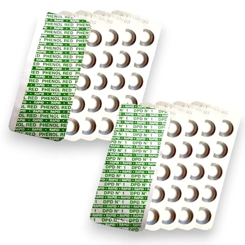 Zeitlich begrenztes Angebot: Pooltester Nachfülltabletten 100 Stück | 50x DPD1 für freies Chlor & Brom + 50x Phenol Red für pH-Wert | Rapid Wassertest Tabletten für Pool, Whirlpool & Spa | passend für Schütteltester von 13.99 € auf 13.99 € (0.00% Rabatt)
