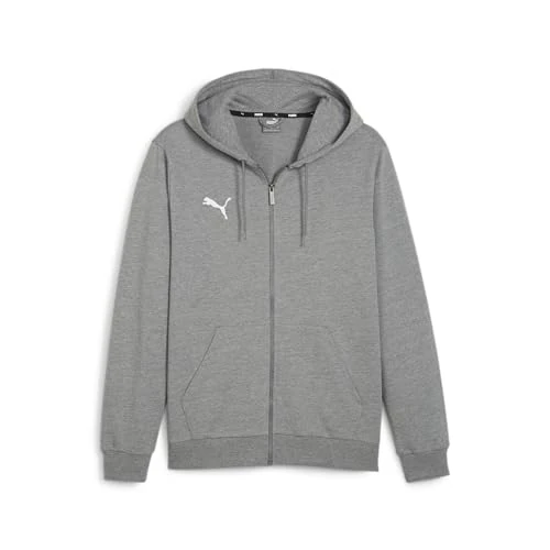 Puma Herren Teamgoal Casuals Hooded Jacket Sweat, Medium Gray Heather-Puma White, XXL EU