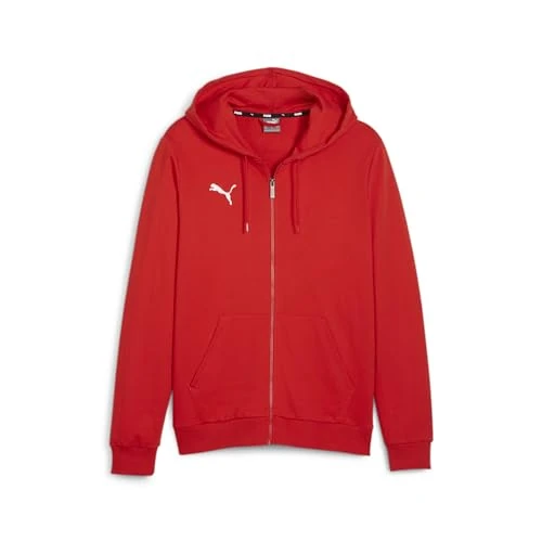 PUMA Mens Teamgoal Casuals Hooded Jacket Sweat, Puma Red-puma White, XL EU