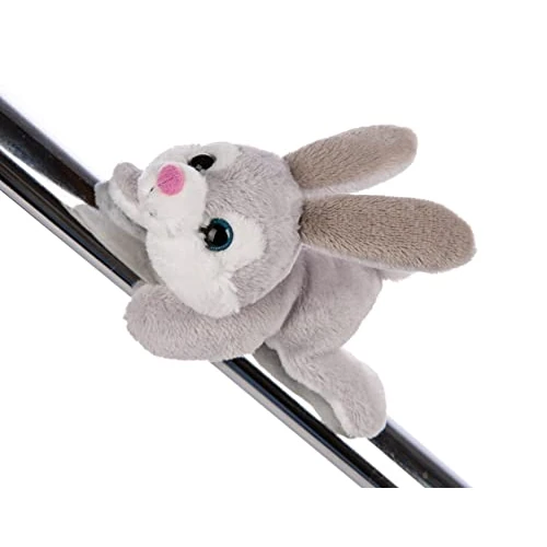 MagNICI konijn Fynn Fluffy 12cm grijs - Duurzame knuffel met magneet - magnetisch dier voor koelkast, schoolbord, metaal en nog veel meer, geweldig geschenkidee