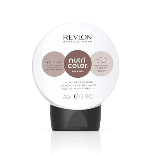 Oferta limitada: REVLON PROFESSIONAL Nutri Color Filters, Mascarilla de Coloración Temporal para el Pelo, Brillo Intenso, Tinte Pelo Mujer Tono 512 Castaño Ceniza Perlado, 240 ml de 19.66 € a 19.66 € (ahorro 0.00%)