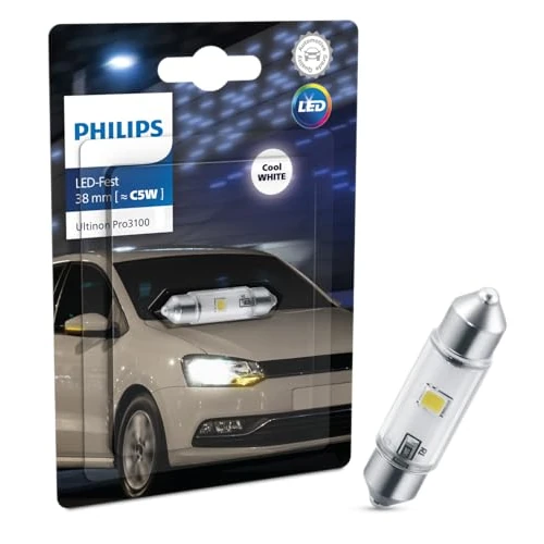 Offerta a tempo: Philips Ultinon Pro3100 LED Festoon lampadina di segnalazione per auto (C5W), 6.000K, 38mm - 62% da 19.66 € a 7.49 €