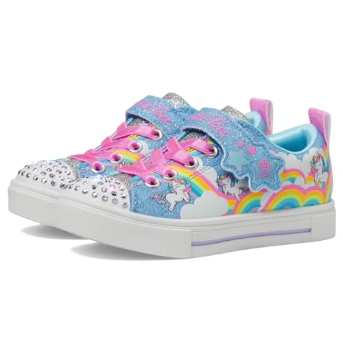 Offerta a tempo: Skechers Bambine e Ragazze Twinkle Sparks Jumpin' Clouds Sneakers, Blue Synthetic/Multi Trim, 32 EU - 47% da 49.95 € a 26.69 €