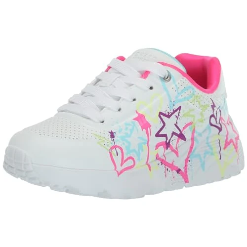 Offre limitée : Skechers Fille Uno Lite My Drip Racine Accueil Enfant Chaussures-Fille Baskets, White Synthetic Neon Multi Trim, 30 EU de 61.35 EUR à 61.35 EUR (remise 0%)