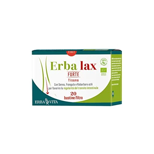 ERBA VITA Erbalax Forte Tisana, tisana a base di erbe selezionate per favorire la fisiologica funzione intestinale - 20 Bustine