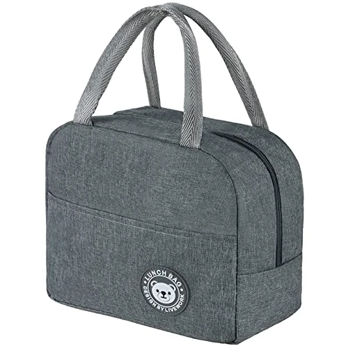 Offerta a tempo: Jewan Piccola Borsa Termica 6L Frigo Porta Pranzo, Borsa per Ufficio, per Escursionismo, Picnic All'aperto, Barbecue (Grigio) - 48% da 13.49 € a 6.98 €