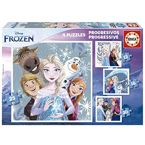 Offerta a tempo: Educa - Puzzle Frozen | 4in1 Puzzle Progressivo 12/16/20/25 pezzi | Elsa, Anna, Disney Frozen | dai 3 anni (19735) - 40% da 9.49 € a 5.69 €