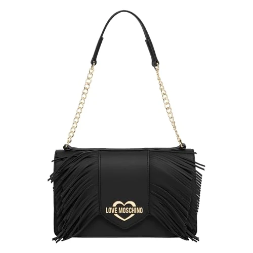 Love Moschino women Fringes shoulder bag black