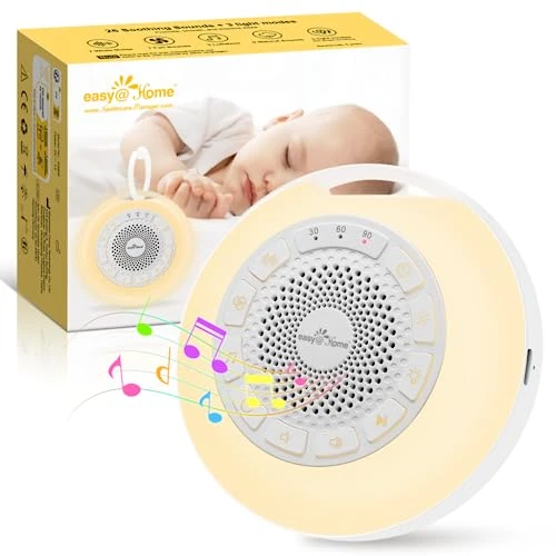 Offre limitée : Machine à Bruit Blanc Portable pour Bébé : Easy@Home 26 Sons Apaisants Musicaux avec Veilleuse pour Aider au Sommeil des Enfants et Adultes | 3 Modes et 7 Couleurs de Lumières | Minuterie | USB de 25.48 € à 24.21 € (5% de remise)