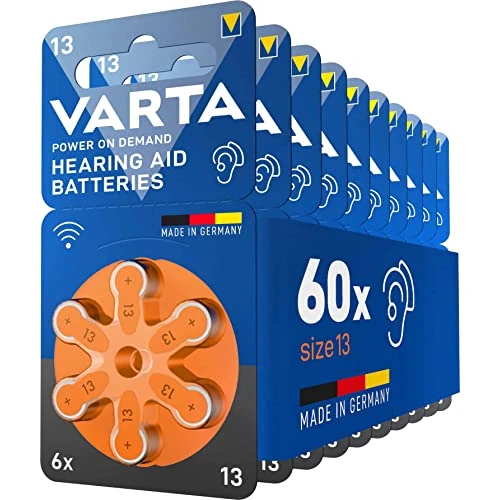 Offerta a tempo: VARTA Pile per apparecchi acustici Typ 13 arancione Confezione scorta da 60 - 33% da 19.99 € a 13.30 €