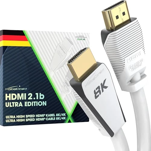 Offerta a tempo: KabelDirekt – Cavo HDMI 2.1b 8K – 3m, bianco - 0.00% da 17.49 € a 17.49 €
