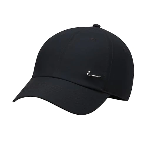 Nike, Nike Dri-Fit Club, Hut Mit Visier, Schwarz/Metallisches Silber, M/L, Unisex Erwachsener