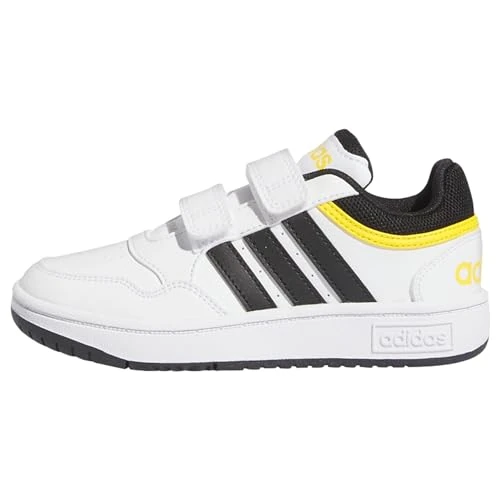 Oferta limitada: adidas Hoops Lifestyle Basketball Hook-and-loop Shoes, Zapatos Unisex niños, Cloud White Core Black Bold Gold, 28 EU de 38.00 EUR a 27.95 EUR (ahorro 26%)