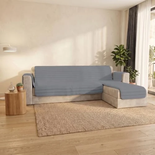 Offerta a tempo: Italian Bed Linen Copridivano Trendy con penisola Reversibile, Misura Seduta 290 cm, Microfibra Soft Touch "Mano Pesca", Ideale per Chi ha Animali Domestici, Protezione Totale, Grigio Chiaro - 0.00% da 95.91 € a 95.91 €