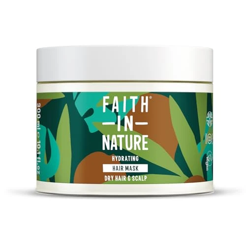 Faith in Nature Mascarilla de pelo de coco natural, hidratante, vegana, sin crueldad animal, sin SLS ni parabenos, cabello normal o seco, 300 ml