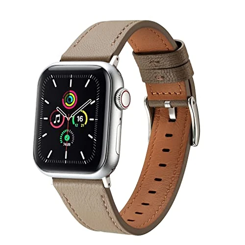 MUENShop Pasek ze skóry owczej kompatybilny z Apple Watch 38mm/40mm/41mm wymiana pasków z prawdziwej skóry pasek do iWatch, 38/40/41mm