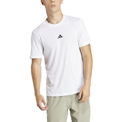 adidas Mężczyźni Workout Logo Tee, white/black, L