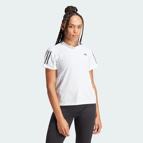 adidas Damen Own The Run Base Tee, White/Black, XS
