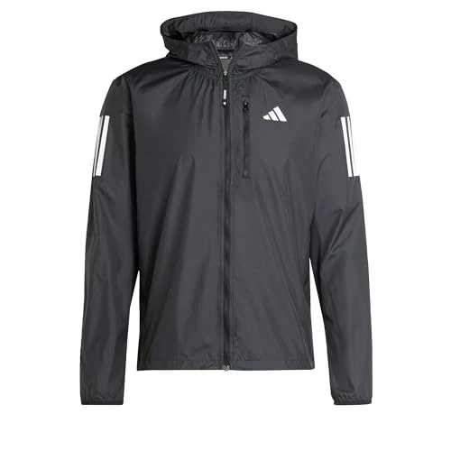 adidas Heren Own the Run Jacket, Black/White pocket, XL Tall