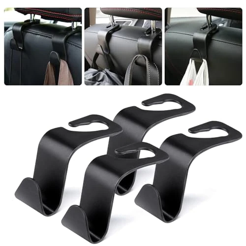 Offerta a tempo: URAQT Ganci Poggiatesta Auto, 4 Pezzi Ganci Auto Sedile, Organizzatore Conservazione per Sedile Posteriore Universale per Spesa Borsa Vestiti Bottiglie D'acqua - 0.00% da 8.99 € a 8.99 €