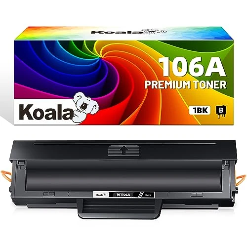 Koala 1-Pack 106A W1106A Toner Compatible Toner Cartridge Replacement for HP 106A W1106A Toner Black for HP Laser MFP 135wg 137fwg 137fnw, Laser 135a 135r 135w 107w 107a 107r